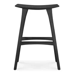 Osso Bar Stool, Varnished Oak, Black
