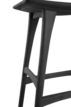 Osso Bar Stool, Varnished Oak, Black