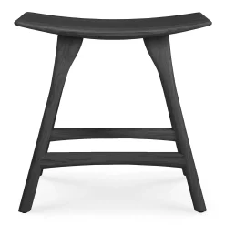 Osso Stool, Varnished Oak, Black