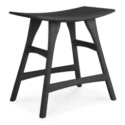 Osso Stool, Varnished Oak, Black