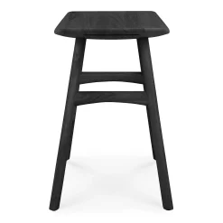 Osso Stool, Varnished Oak, Black