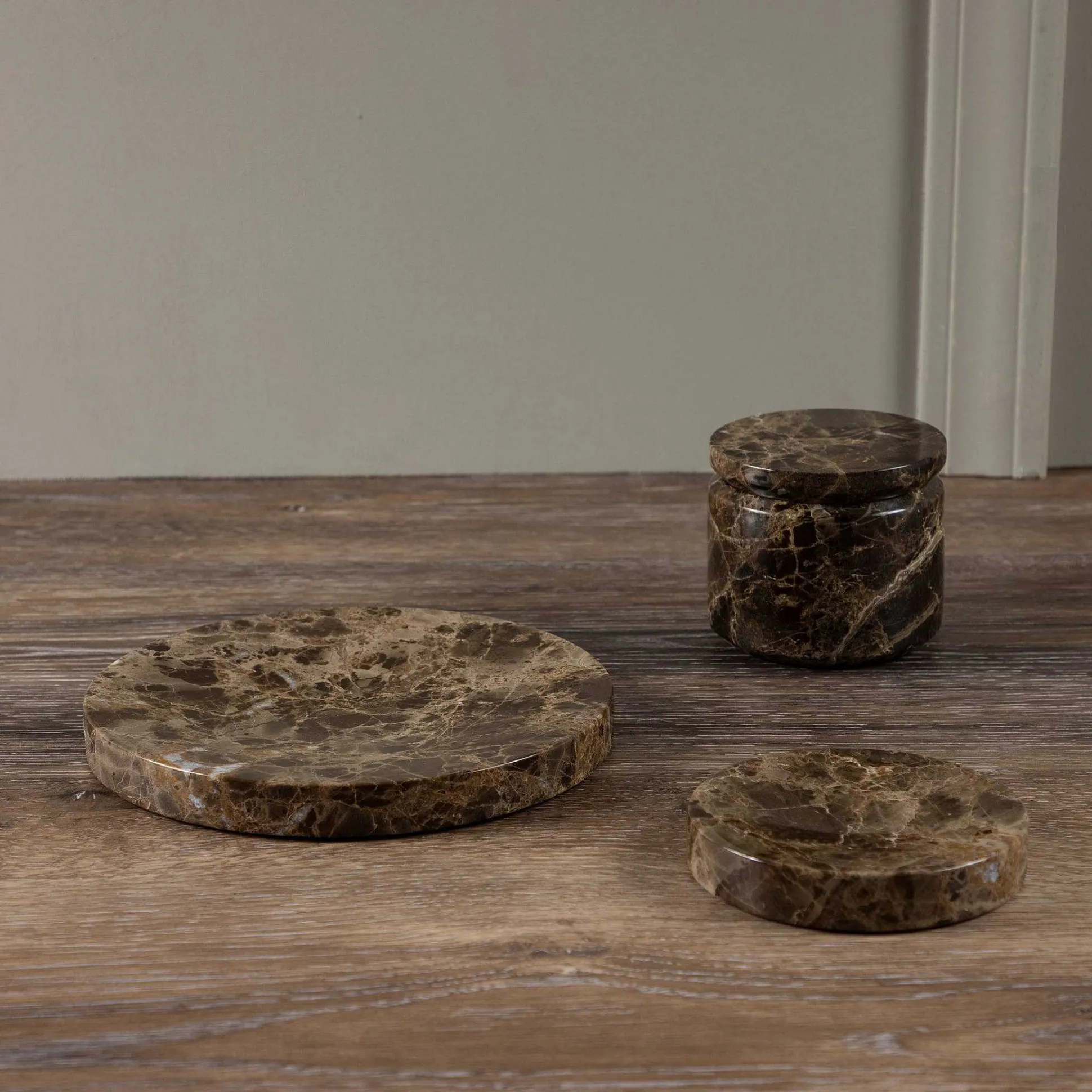 Pesa Marble Tray, Small, Brown