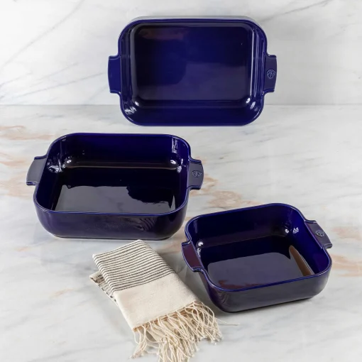 Peugeot Appolia Ceramic 16" Rectangular Baker, Deep Blue