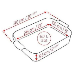 Peugeot Appolia Ceramic 16" Rectangular Baker, Terracotta