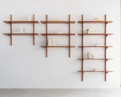 Pi Mahogany Wall Shelf, 2 Shelves