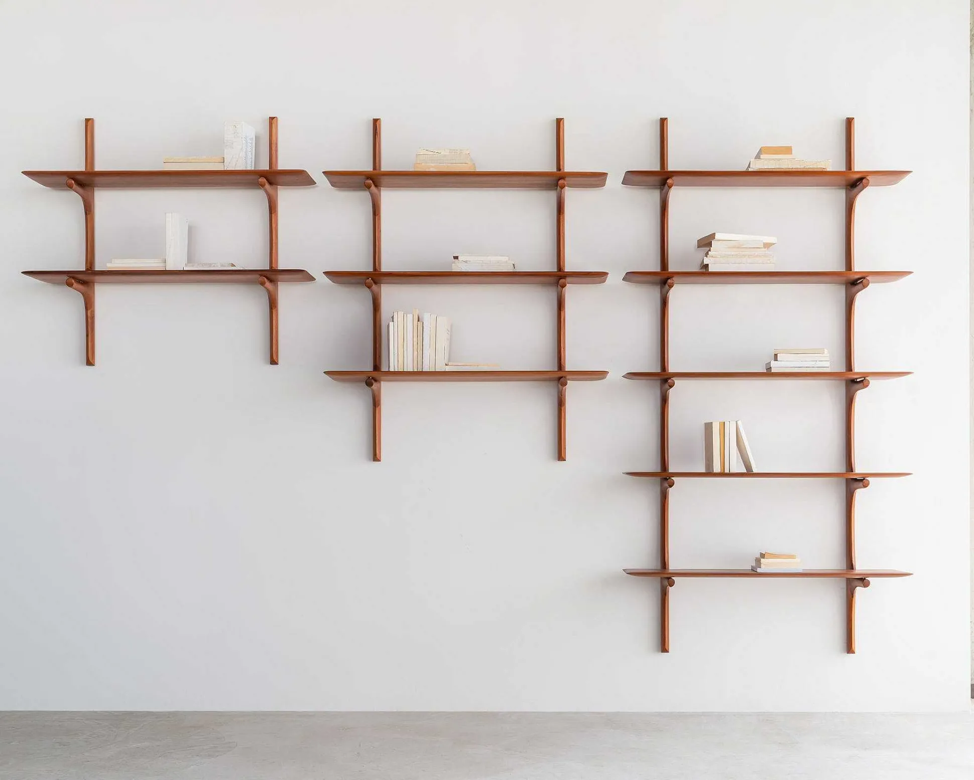 Pi Mahogany Wall Shelf, 2 Shelves