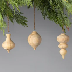 Pine Round Drop Spindle Ornament^Be Home Best
