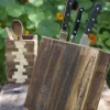 Reclaimed Wood Angled Rectangular Knife Block