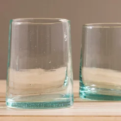 Recycled Cone Glass, Clear, Set of 4^Be Home Shop