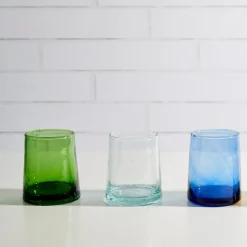 Recycled Cone Glass, Clear, Set of 4^Be Home Shop