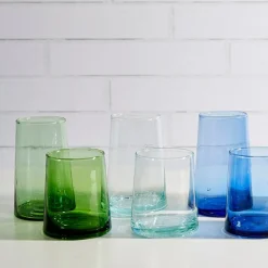 Recycled Cone Glass, Clear, Set of 4^Be Home Shop