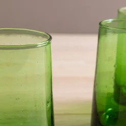 Recycled Cone Glass, Green, Set of 4^Be Home New