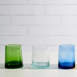 Recycled Cone Glass, Green, Set of 4^Be Home New