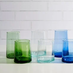 Recycled Cone Glass, Green, Set of 4^Be Home New