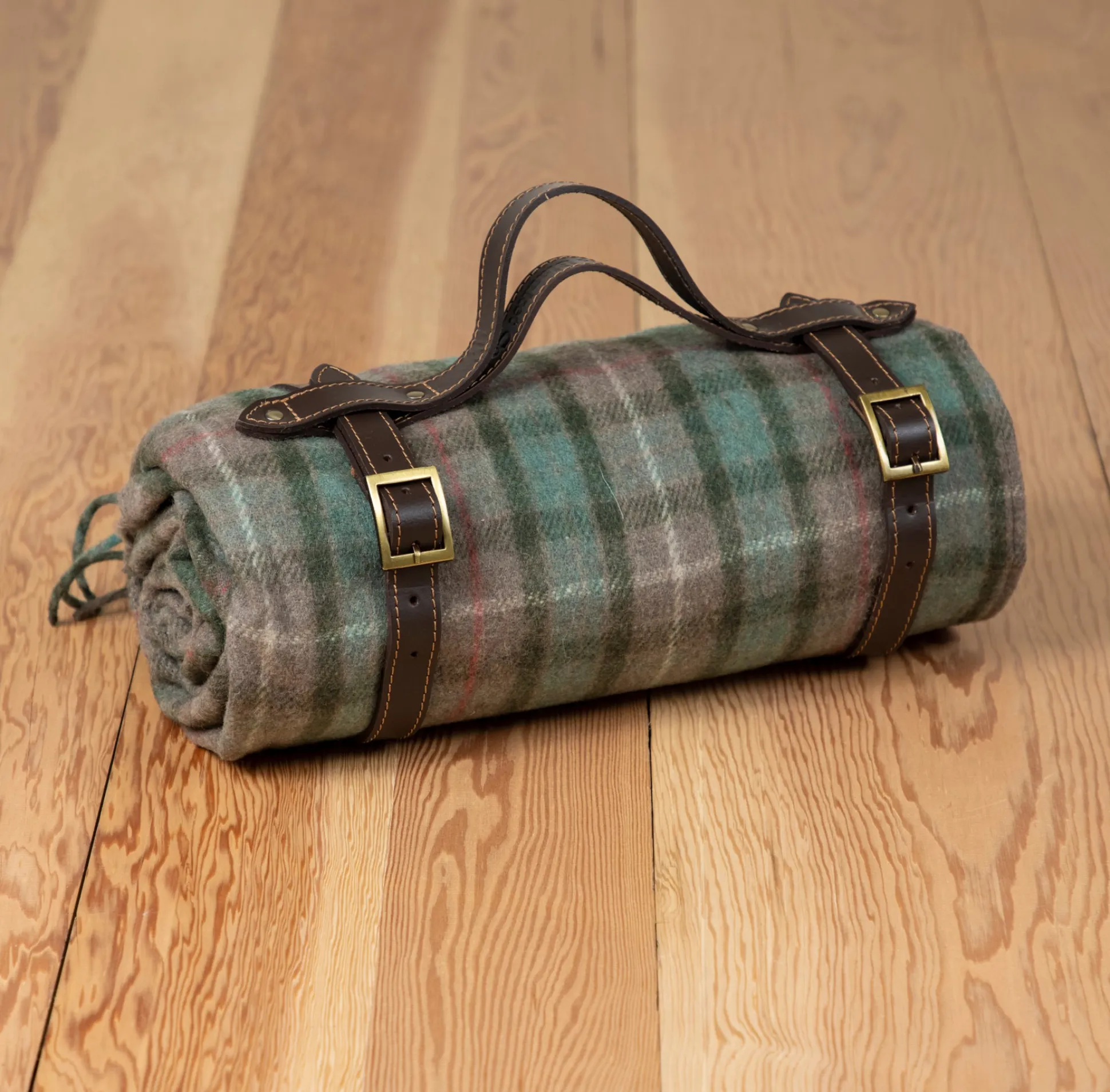 Recycled Wool Waterproof Picnic Blanket in Fraser Hunting Weathered Ta^Be Home Store