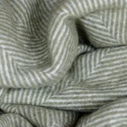 Recycled Wool Waterproof Picnic Blanket in Olive Herringbone^Be Home Hot