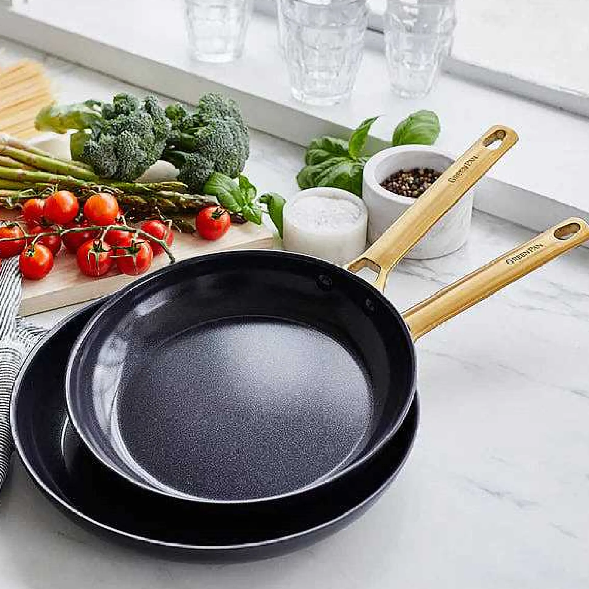 Reserve Cookware 2 Piece Frypan Set, Black