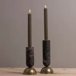 Reversible Candle Holders, Set of 3, Black Marble^Be Home Store