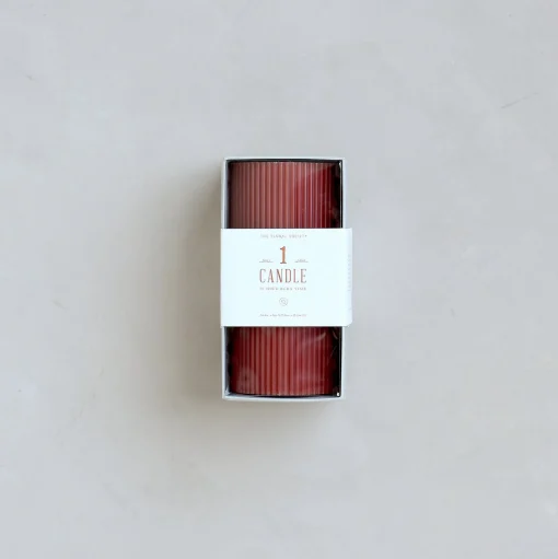 Ribbed Pillar Candle, Clay^Be Home Flash Sale