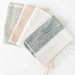 Riviera Striped Cotton Hand Towel, Natural
