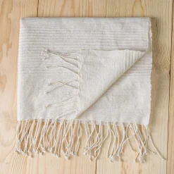Riviera Striped Cotton Hand Towel, Natural