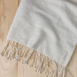 Riviera Striped Cotton Hand Towel, Natural