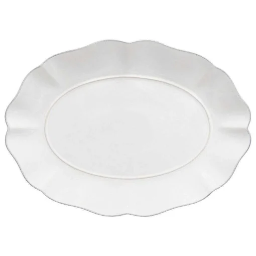 Rosa Oval Platter, White