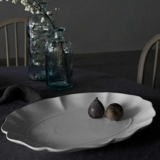 Rosa Oval Platter, White