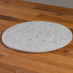 Round Felt Trivet, Heather White
