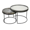 Round Tray Coffee Table Set, S & L (Trays Not Included)