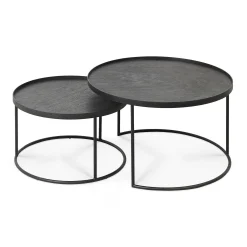 Round Tray Coffee Table Set, S & L (Trays Not Included)