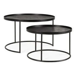 Round Tray Coffee Table Set, S & L (Trays Not Included)