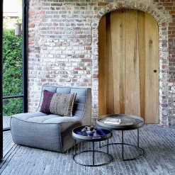 Round Tray Coffee Table Set, S & L (Trays Not Included)