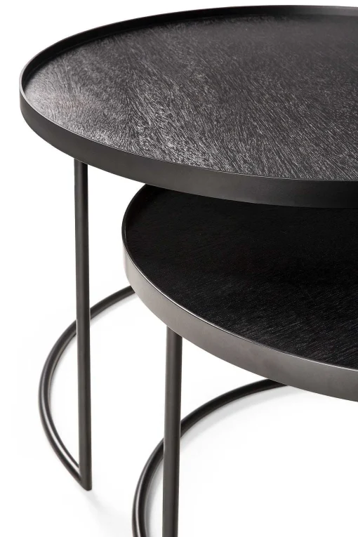 Round Tray Coffee Table Set, S & L (Trays Not Included)