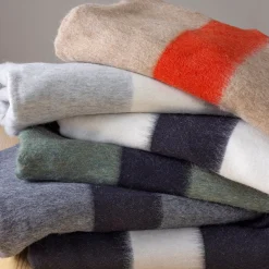 Siempre Blanket, Black with Ivory Stripe^Be Home New