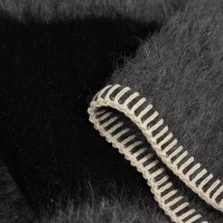 Siempre Blanket, Charcoal with Black Stripe^Be Home Outlet