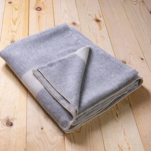 Siempre Blanket, Light Heather with Ivory Stripe^Be Home Shop