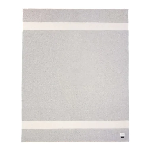 Siempre Blanket, Light Heather with Ivory Stripe^Be Home Shop
