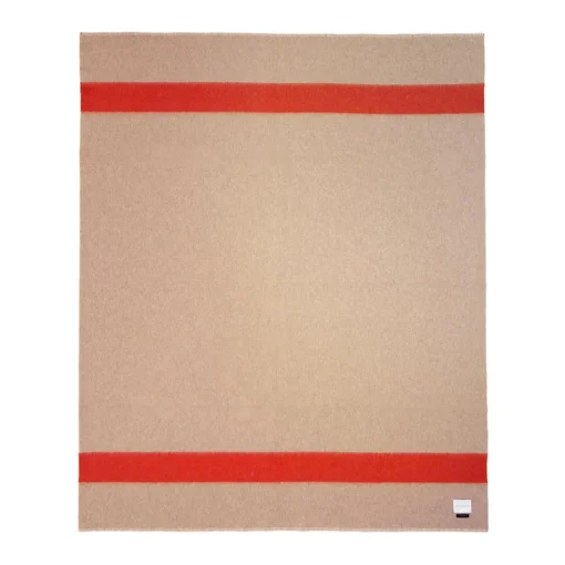 Siempre Blanket, Sand with Red Stripe^Be Home Fashion