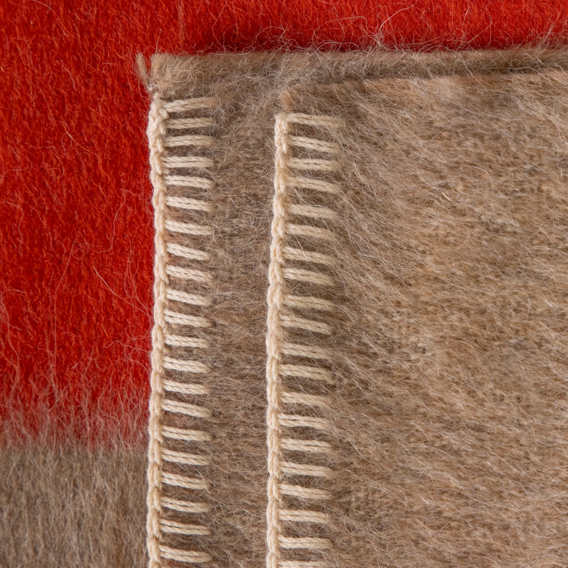 Siempre Blanket, Sand with Red Stripe^Be Home Outlet