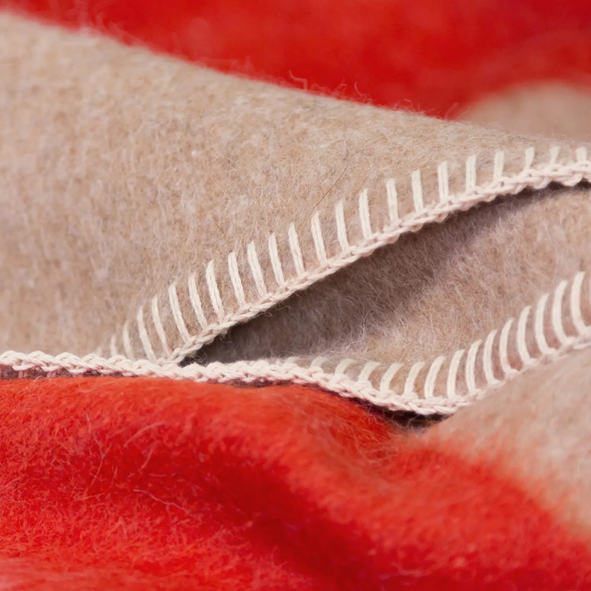 Siempre Blanket, Sand with Red Stripe^Be Home Outlet