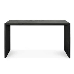 Solid Black Oak U Desk