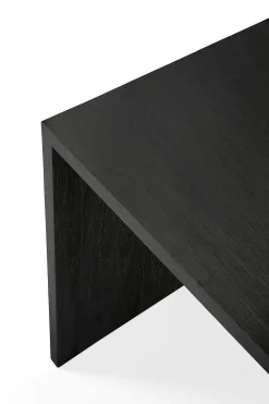 Solid Black Oak U Desk