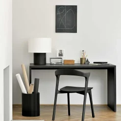 Solid Black Oak U Desk