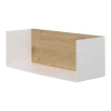 Solid Oak U Shelf with White Metal, 22"