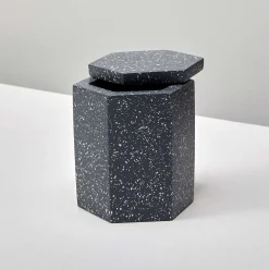 Speckled Cement Bath Canister, Slate