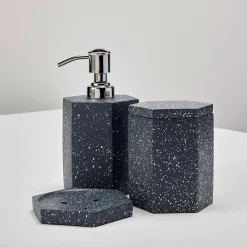 Speckled Cement Bath Canister, Slate