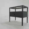 Spindle Solid Black Oak Bedside Table