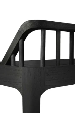 Spindle Solid Black Oak Bench