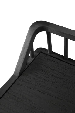 Spindle Solid Black Oak Bench